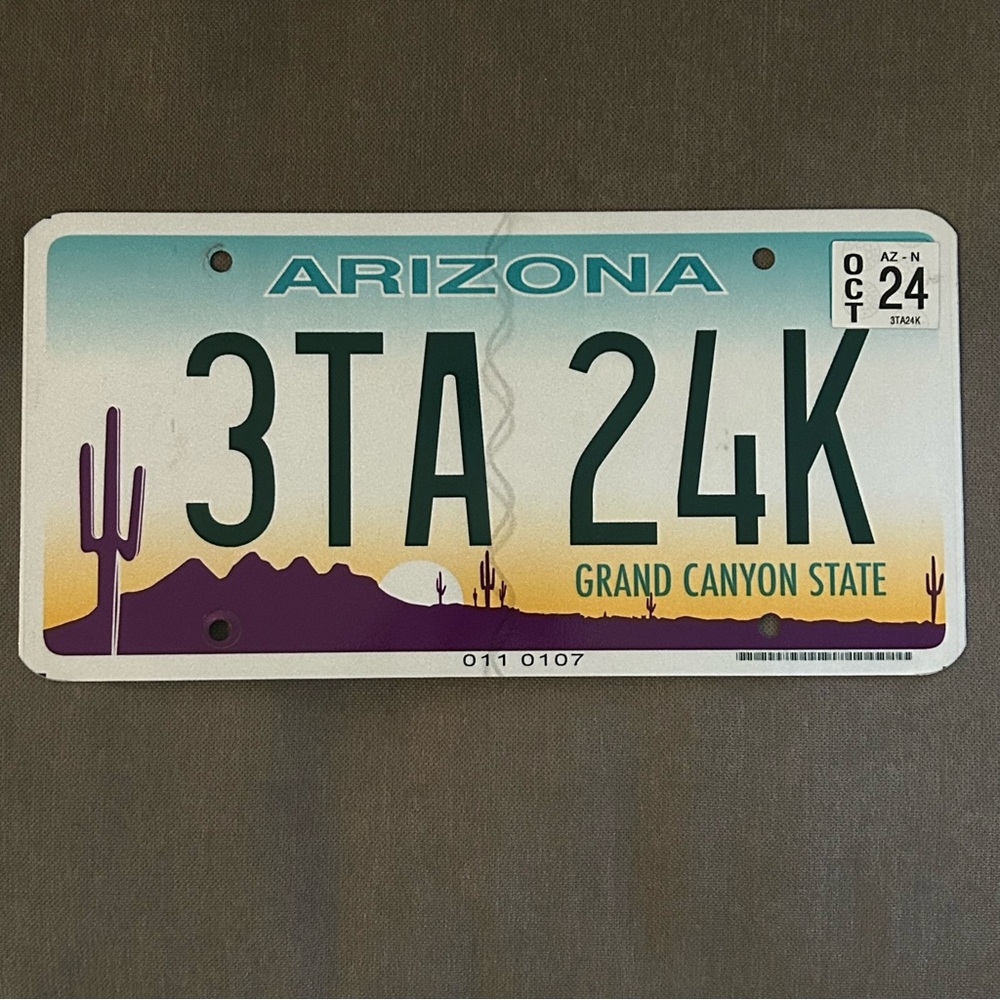 Arizona License Plate